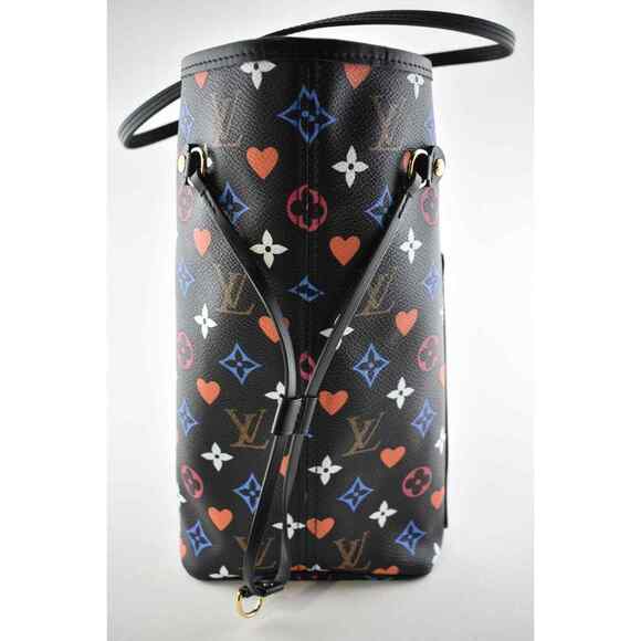 Louis Vuitton Game On Neverfull MM Black Red Heart Tote Top Handle Shoulder Bag - Picture 6 of 13